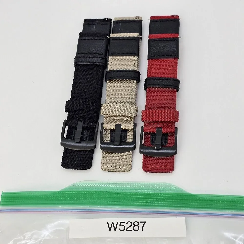 3X Men's 22MM Watch‎ Premium Nylon Canvas Straps Black Tan Red Quick Release